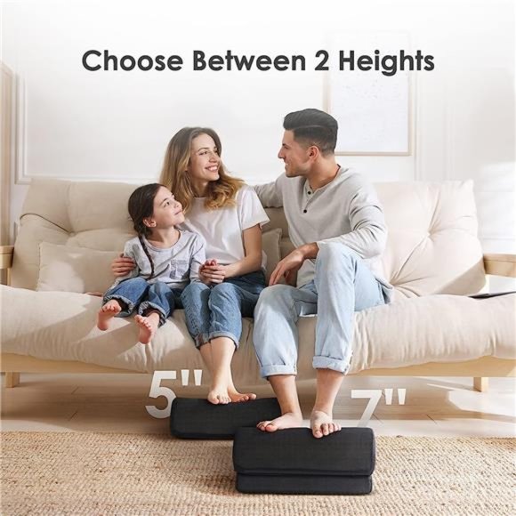 Foot Rest for Under Desk at Work, Foot Rest for Office with 2 Adjustable Heights - Picture 4 of 6